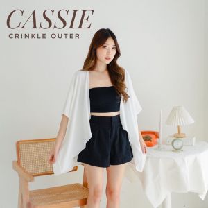 Outer Basic Cassie Premium Crinkle Outer Airflow / Basic Atasan Cardigan Blazer Wanita Nyaman / Atasan Wanita Hizt