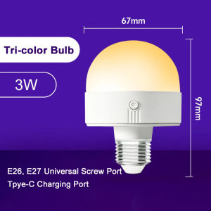 Rechargeable RGB E27 LED Bulb Light Smart With Timer Remote Control Night For Bedroom Bar Wireless Home Detachable Kitchen Emergency Magnetic Cabinet Dimmable Bulbs Cordless Lamps