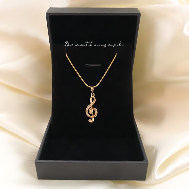 Musical Note Pendant Necklace- Gold – KAY K COUTURE
