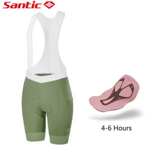 Santic Women Cycling Bib Shorts 5 Hours Riding 4D Padded Shockproof Breathable Bicycle Bike Short Pant