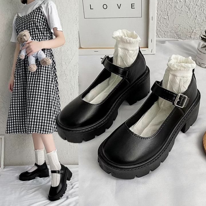 Shoe Mall New Style Classic Fashion Lolita/JK Black Thick bottom