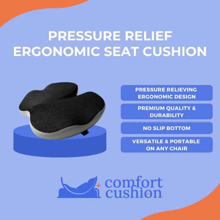 Pressure Relief Ergonomic Seat Cushion – Comfort Cushion