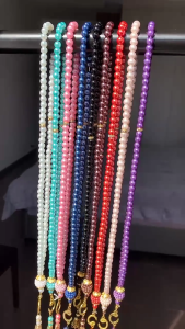 Imitation Pearl 99-Beads Rosary Bracelet Muslims Prayer Beads Bracelet Muslims Festival Beads Bracelet Religious