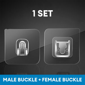 [1 PAIR] Worthbuy Penyangkut Serbaguna Waterproof Magic Hook Transparent Adhesive Wall Hook Cangkuk Dinding 免打孔墙壁挂钩