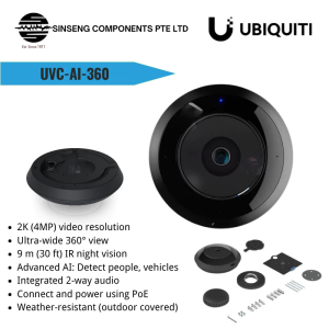 Ubiquiti Unifi Fisheye UVC AI 360 Indoor/outdoor 2K PoE With Pan-Tilt-Zoom 360° IP Camera CCTV - 1 year warranty
