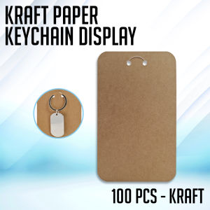 Risefully Kraft Paper Keychain Display with Black/White/Kraft Paper Colors - 100pcs Set