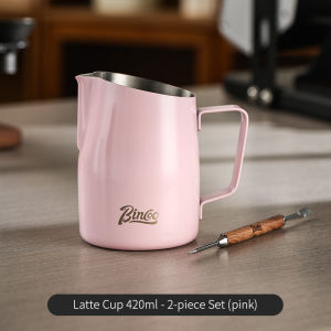 BINCOO Coffee Milk Frothing Jug Stainless Steel Milk Frothing Pitcher Latte Art Measurement Jug With Art Pen Barista Accessories