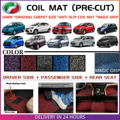 PERODUA AXIA VIVA BEZZA MYVI KANCIL KENARI KELISA Carpet 5pcs(set) 16MM magic grip Car Kereta Karpet Kapet Specialist