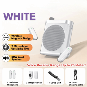 INVADER with ic Lavalier Voice Amplifier for Teachers 2 Mic Rechargeable Wireless Microphone Portable Bluetooth Speaker Classroom