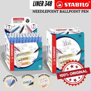 【1BOX=50PCS ! ! !】STABILO Liner 348 Ballpoint Pen / Ball Pen / Retractable Pen 0.5MM/0.7MM
