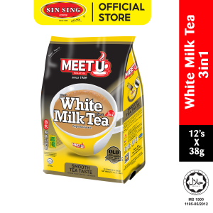 MEET U White Milk Tea 3 in 1 | Teh Putih Susu 3 dalam 1 Teh Segera Pracampur (12s x 38g) HALAL