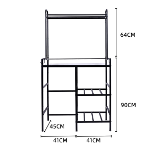 304 Stainless Steel Gastove Stand Rack With Spice Rack Stove Table Stand Kitchen Organizer Space Saver Kitchen Stove Shelf Floor-standing Multi-layer Gas Stove Bench Vegetable Cutting Table Combination Storage Rack Gas Stove Rack PH