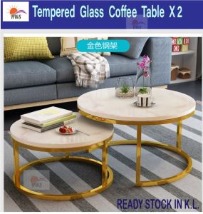 Tempered Glass 2 in 1 Flexible Coffee Tablesfor Multipurpose use in Living Hall/ Be (3 color types)