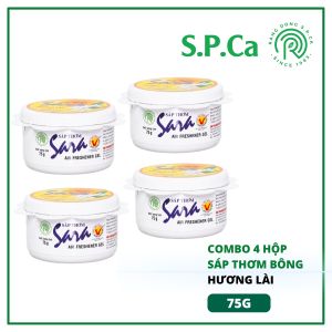 Combo 4 sáp thơm bông Sara 75g hương lài tỏa hương nhanh đánh bay mùi lưu hương từ 10 đến 12 ngày - SPCa000082