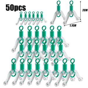 100PCS Fishing Hook Separator Anti Tangle Boom Green Silicone Bifurcator High Elastic Subline Splitter Lure Rigging Accessories Tool