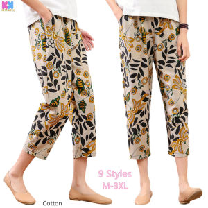 2022 Ladies Printed Comfortable Breathable Cropped Pants Cotton Linen Casual Pants Large Size Loose Harem Pants Wide Leg Pants