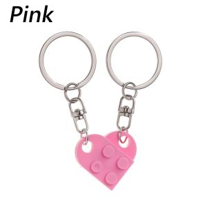 2Pcs Gantungan Kunci Bata Cinta Hati Couple Keychain Untuk Pasangan Persahabatan Hadiah Perhiasan Ulang Tahun