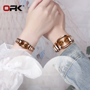 OPK Jam Tangan Perempuan Cantik Wach for Women Waterproof Original Korean Style Stainless Steel Elegan aAnalog Watch for Women