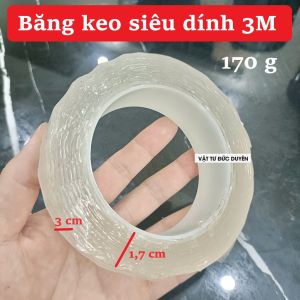 Băng keo siêu dính 3M trong suốt bản 3cm - Dài 1 Mét (Dính 2 mặt)