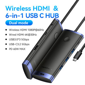 Vention Wireless HDMI Extender Kit 5G 50M Video Transmitter & Receiver 1080P 60Hz Transmits Display Adapter for TV PC Monitor