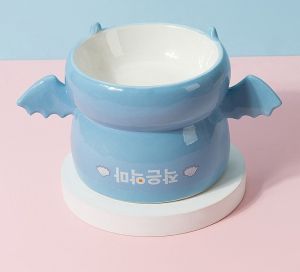 chén sứ chống gù hình tiểu ác ma dành cho chó mèo - T3 PETS SHOP