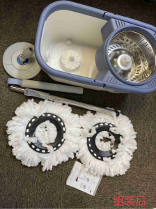 Retractable Spin Mop Bucket Set Household Cleaning Supplies Split Water Mops Rotating Broom with Long Handle 圆桶拖把