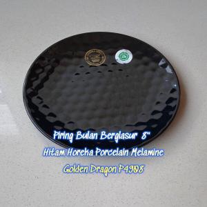 Piring Bulan Berglasur 8" Horeka Porcelain Melamine - Golden Dragon P4908