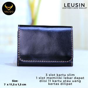 VALQO LEUSIN Dompet Kartu Kulit Sapi Card holder Souvenir Kantor