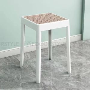 Vedourstyle Nordic Rattan Chair PP Chair Plastic Chair Backrest Chair Restaurant Dining Chair Minimalist Outdoor Kerusi Cafe