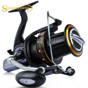 Sougayilang New 6000-10000Series Big Spinning Fishing Reel 13+1BB 5.2:1/4.1:1Gear Ratio Metal Fishing Rod Waterproof Foldable Handle Portable for Salwater and Freshwater