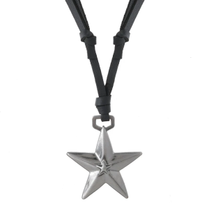Elegant Star Pendant Necklace Unique Neck Adjustable Leather Rope Necklace Suitable for Fashion Women Present