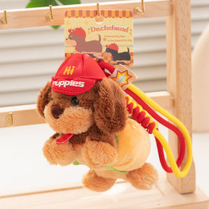 CDEWS Dachshund Móc Khóa chó bằng vải nhung lông Máy ảnh Hamburger dây chuyền vỏ điện thoại Thời trang Dây bện Búp bê cún con bằng vải nhung lông Quà tặng cho bạn bè