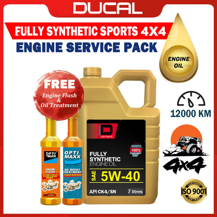 DUCAL FULLY SYNTHETIC 4X4 DIESEL ENGINE OIL 5W40 7L CK4/SN API CK4/SN ...
