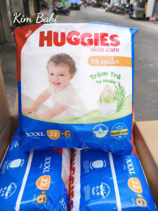 Tã quần Huggies Skincare XXXL22+6 miếng tràm trà mới (Bé 17-25kg)