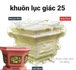 [MIỄN PHÍ SHIP 25K] khuôn đúc chậu lục giác 25 * 20 ( khuôn ABS có lòng trong siêu bền) cơ bản dễ sử dụng