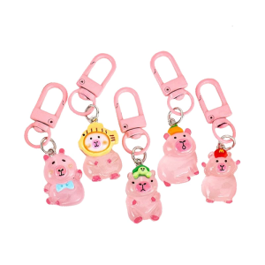 Gói 5Pcs Phát sáng trong bóng tối Capybara Dây Móc Khóa Vui Vẻ Và Chức Năng Móc treo chìa khóa Cho Phụ Nữ Phụ Nữ Cô Gái Hàng Ngày Mặt trang trí hình túi xách