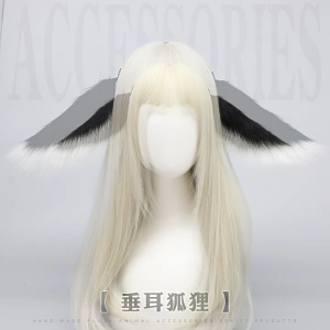 Plush Lop Ear Hairhoop RolePlay Anime Character Costume Halloween Headwear Women Stage Performances Hairhoop Party Props