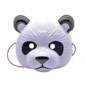 หน้ากากสำหรับฮาโลวีน Seluruh Wajah แพนด้าสำหรับเทศกาลชุดไปงานปาร์ตี้คริสต์มาสอุปกรณ์เสริมพีวีซีที่สะดวกสบายสำหรับผู้ใหญ่เด็ก