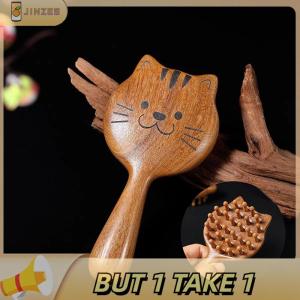 Heabety หวีนวดหนังศีรษะการ์ตูนไม้จันทน์หวีเส้นเมอริเดียนหวีผมที่มีฟันหวีนวดตัวสวยงาม