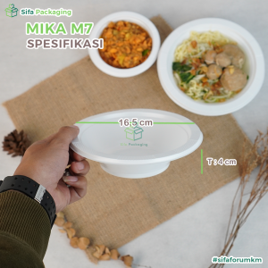 Mangkok Plastik Mika Mangkuk Mika Bulat Putih Susu Mie Kocok Wadah Baso Kemasan Sekali Pakai 1 pack isi 50 pcs