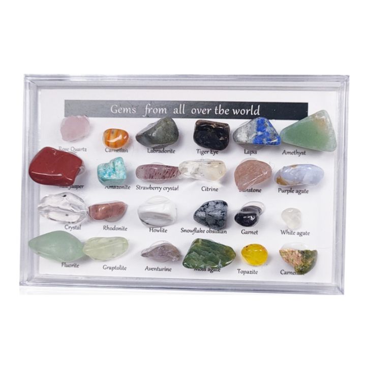 【HOT SALE】24pcs Healing Crystals Chakra Stones Colorful Gems Ore