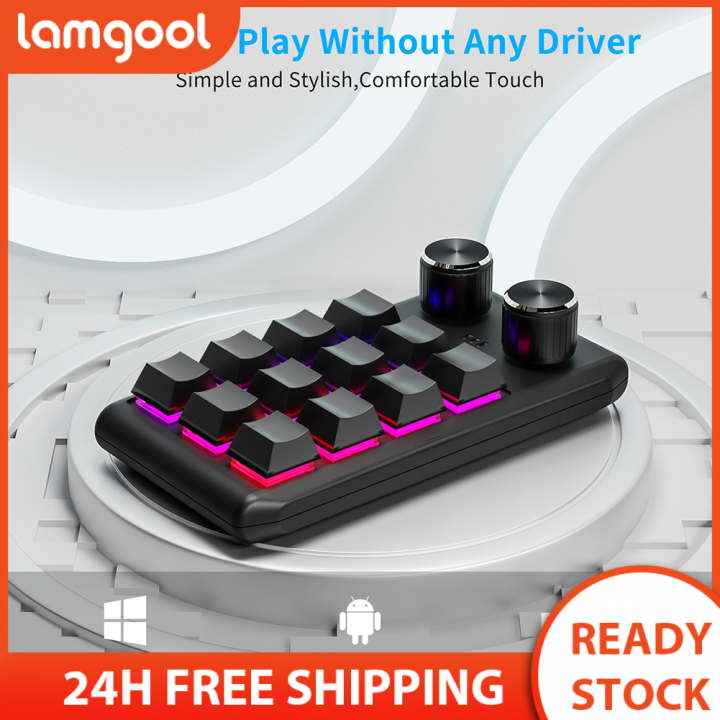 One-Handed Mechanical Keypad Programming Macro Custom 2 Knob Bluetooth ...