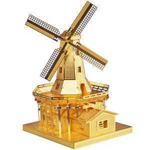 Piececool 3D Metal Puzzles DIY Dutch Windmill Model Kits Puzzle Building Blocks Kits Gift for Kids
