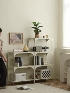 AUREO Rotating Bookshelf Metal 5 Tier 35x70x127cm Rotating Structure Home Living Room Bookshelf