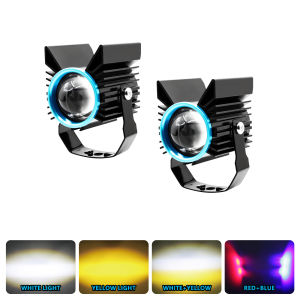 Motorcycle spotlight LED aircraft light blue devil eye electric vehicle modified paving light waterproof belt flashing high and low beam