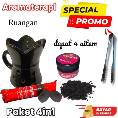 PENGHARUM RUANGAN GAHARU PAKET 4in1 DUPA ARAB LENGKAP Bukhur + Prapen Kramik + Arang Magic