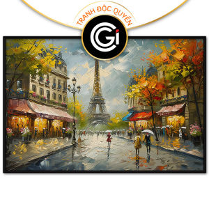 Tranh phong cảnh sơn dầu thành phố châu âu. Tranh treo tường tranh dán tường Canvas. CGI-264