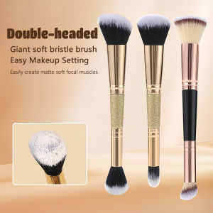 Double-Ended Highlight Contour Brush Portable Loose Powder Blush Brush Not Easy To Absorb Powder Multifunctional Makeup Brush