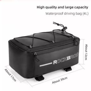 ROCKBROS Bicycle Bags Waterproof 4L Cycling Travel Trunk Bag Seat Saddle Pannier MTB Electric Bike Reflective Luggage Carrier