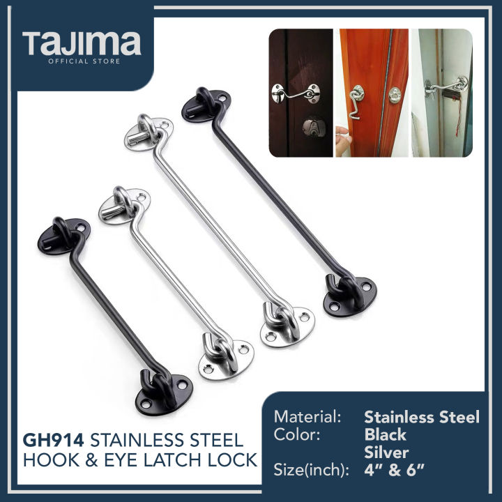 Cabin Hook And Eye Latch Lock Shed Gate Door Stainless Steel Catch Silent  Holder